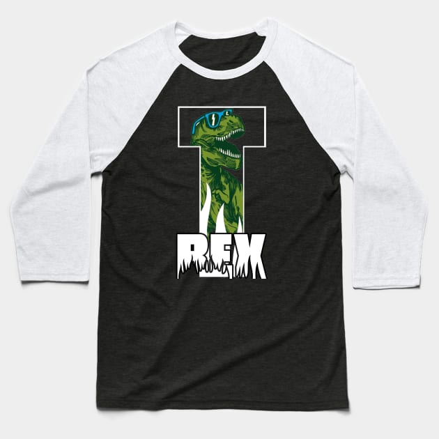 T-Rex funny Baseball T-Shirt by Dolaa